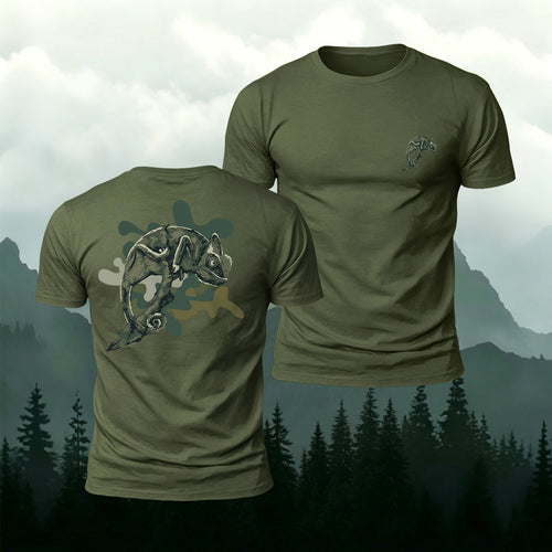 Camouflage Chameleon Print Skin-Friendly Casual Tee