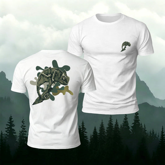 カモフラージュカメレオン柄 肌に優しいカジュアルTシャツ