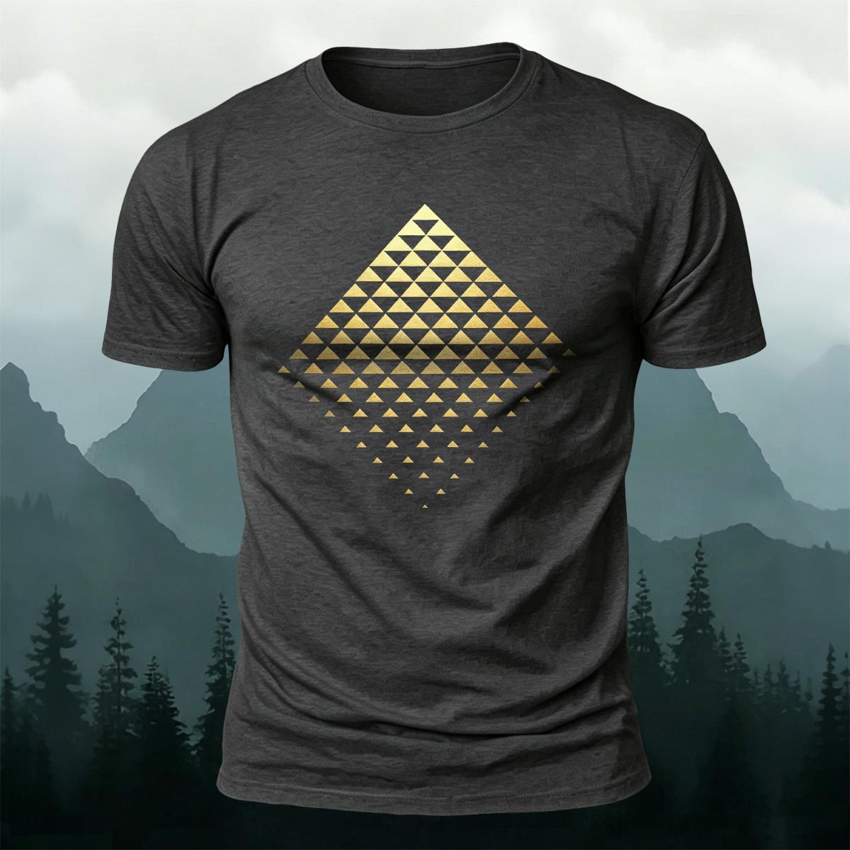 Gradient Triangle Sacred Geometry Premium Cotton Tee