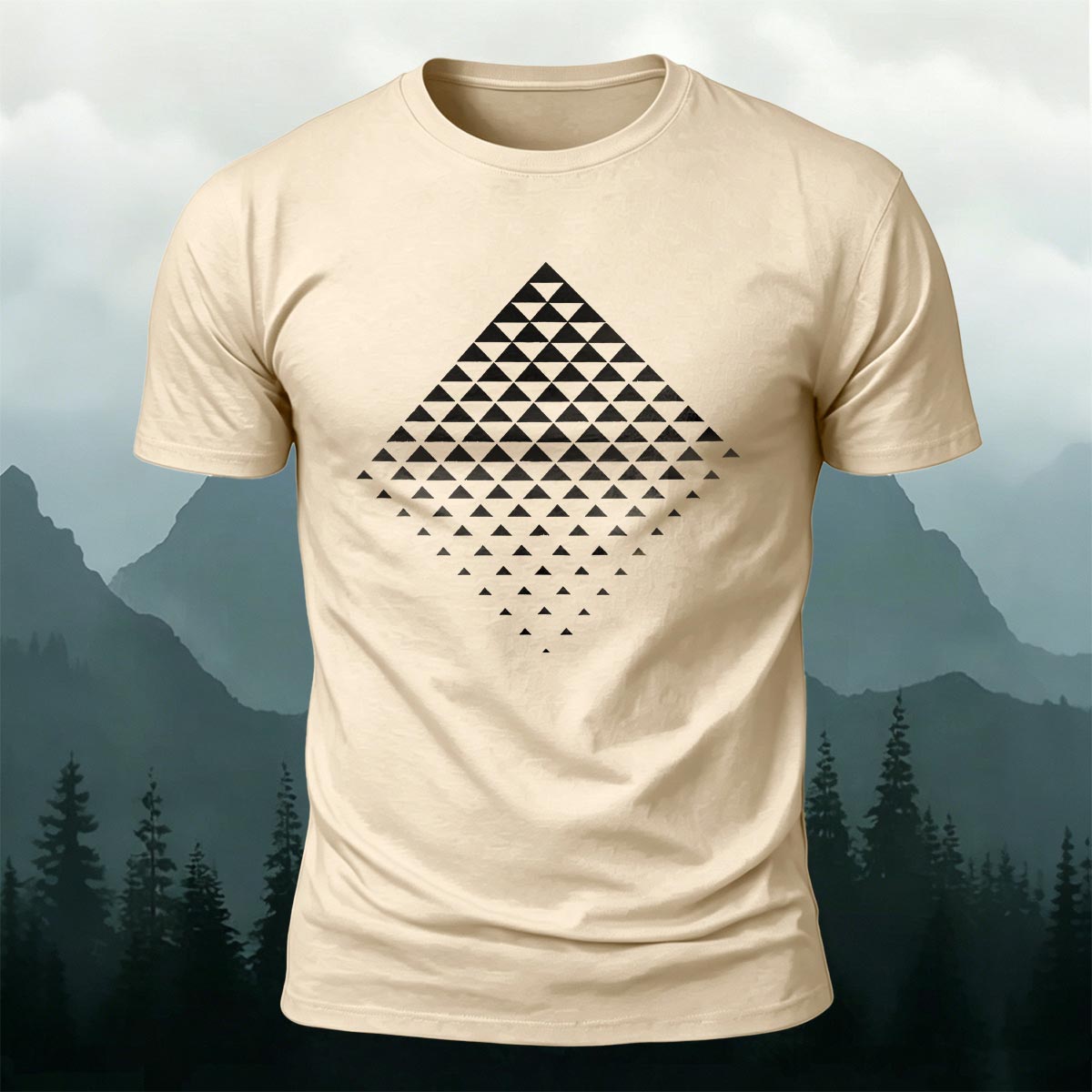 Gradient Triangle Sacred Geometry Premium Cotton Tee
