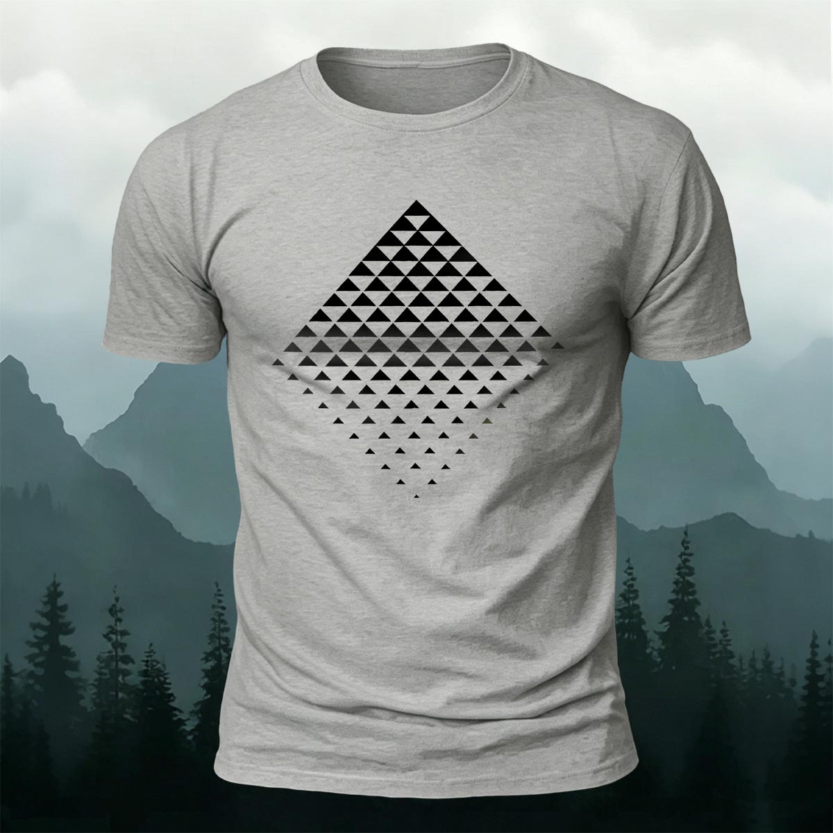 Gradient Triangle Sacred Geometry Premium Cotton Tee