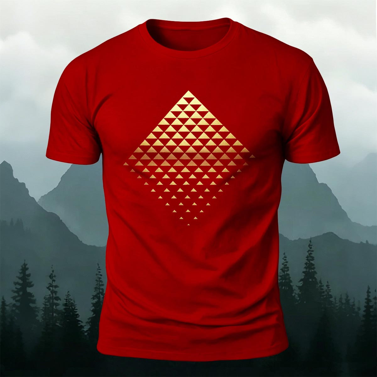 Gradient Triangle Sacred Geometry Premium Cotton Tee