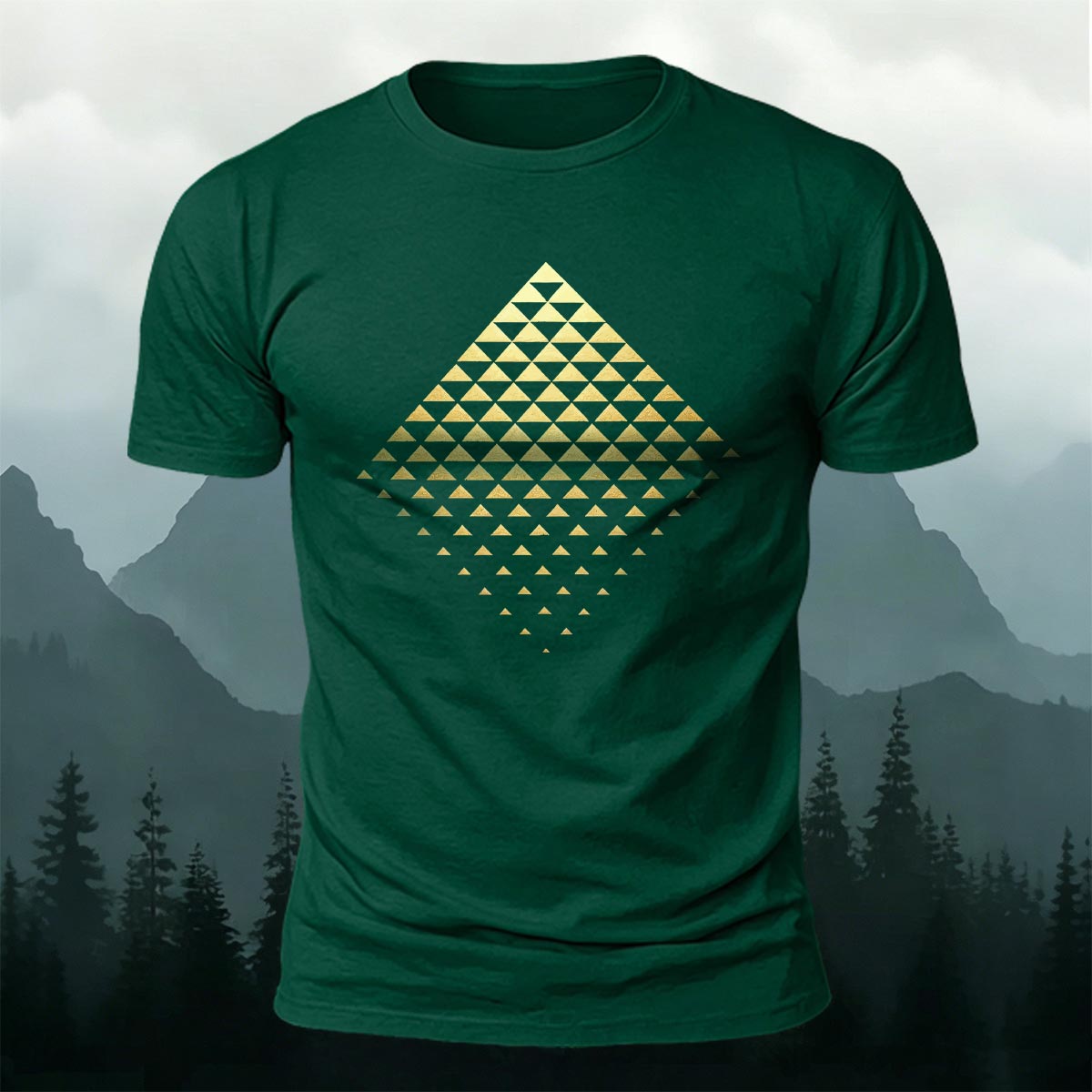 Gradient Triangle Sacred Geometry Premium Cotton Tee