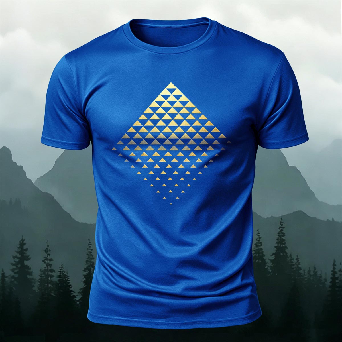 Gradient Triangle Sacred Geometry Premium Cotton Tee
