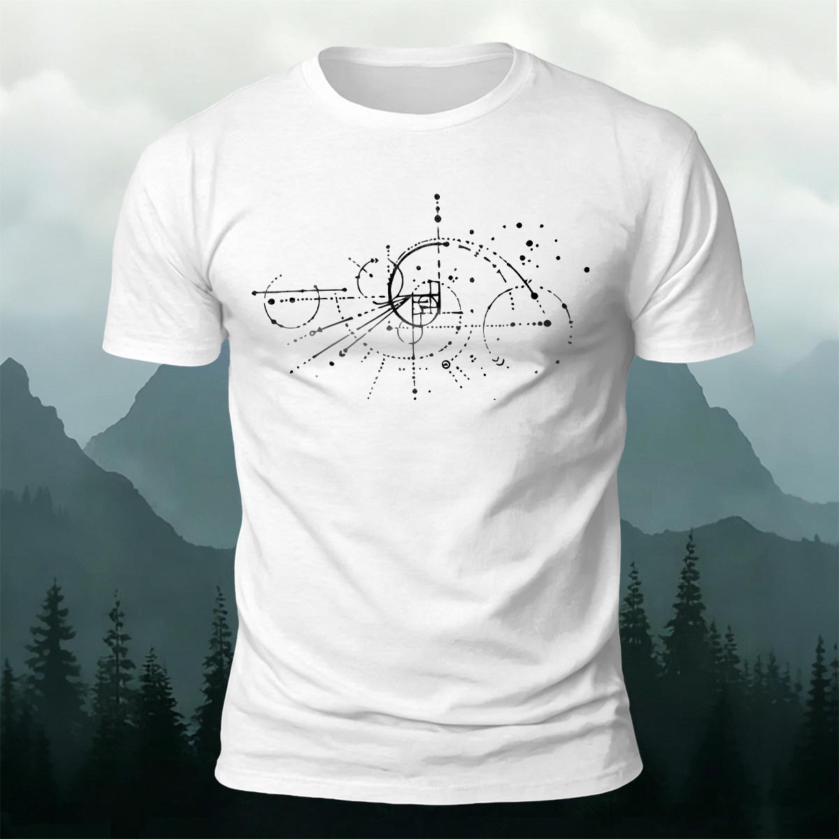 Celestial Orbit Sacred Geometry Premium Cotton T-Shirt