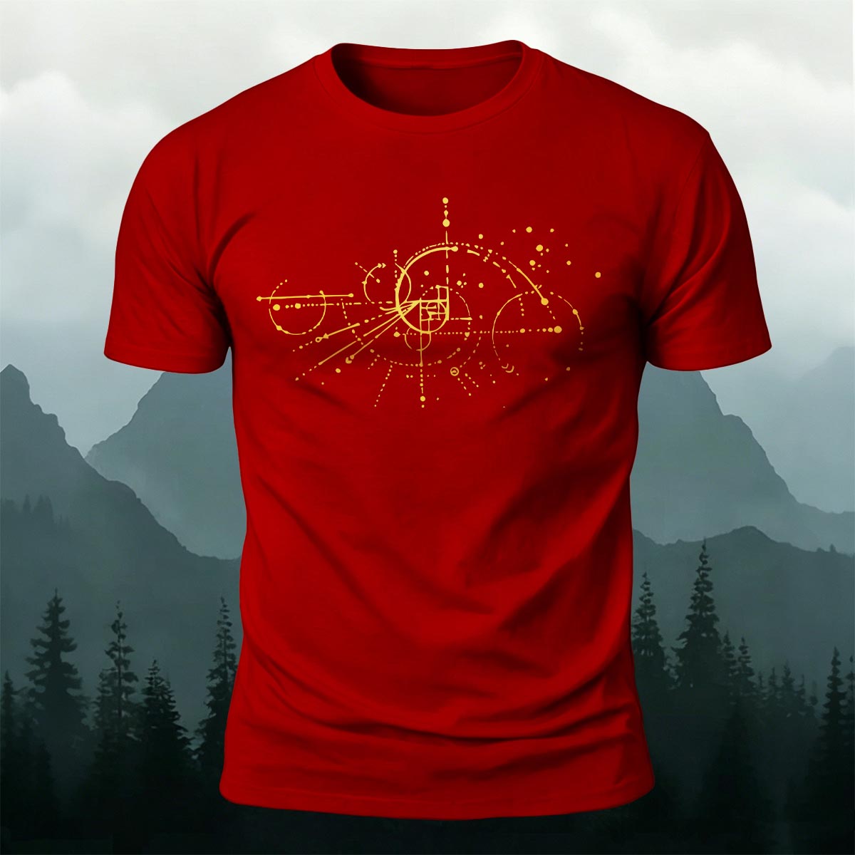 Celestial Orbit Sacred Geometry Premium Cotton T-Shirt
