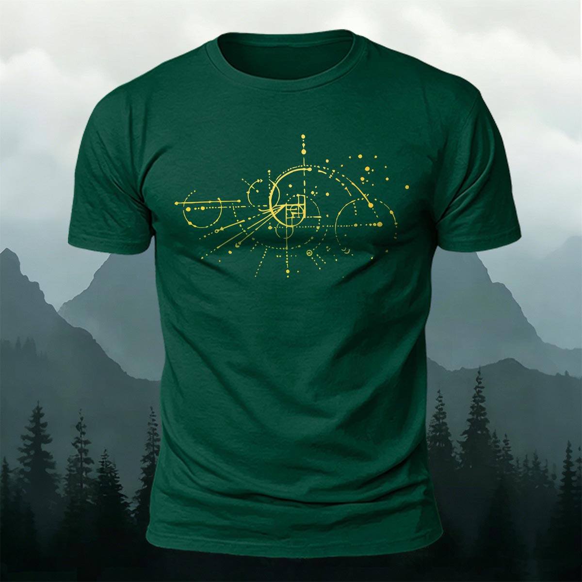 Celestial Orbit Sacred Geometry Premium Cotton T-Shirt