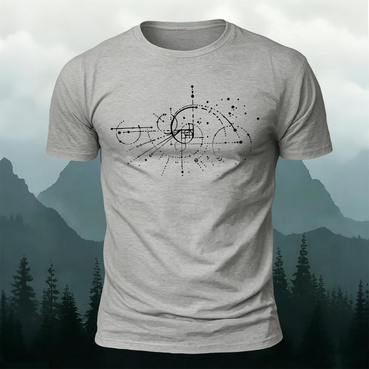 Celestial Orbit Sacred Geometry Premium Cotton T-Shirt
