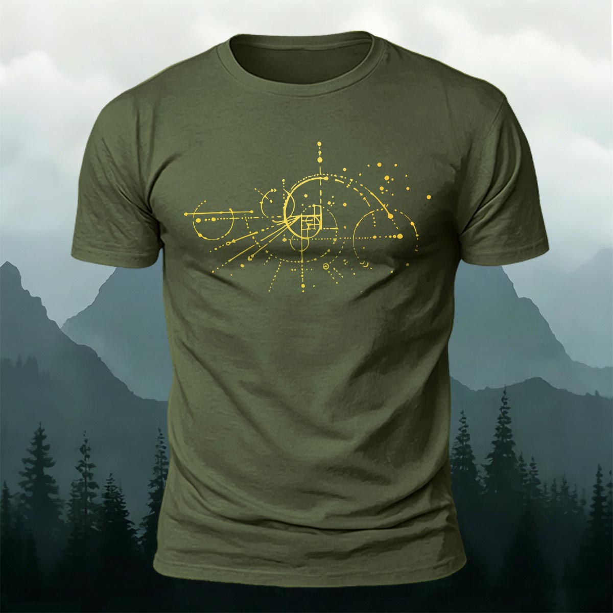 Celestial Orbit Sacred Geometry Premium Cotton T-Shirt