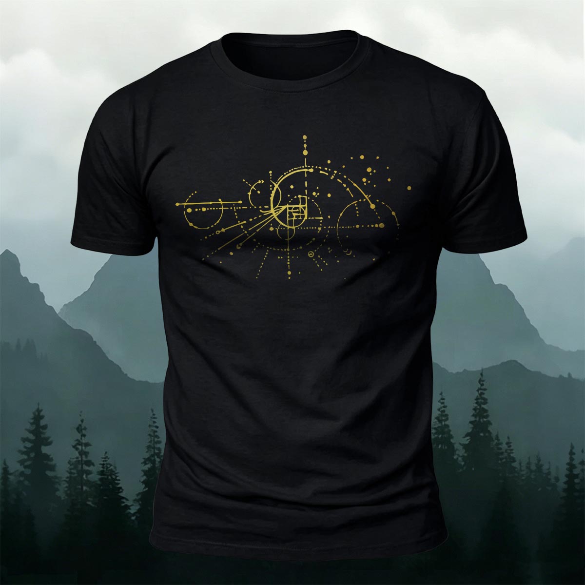 Celestial Orbit Sacred Geometry Premium Cotton T-Shirt