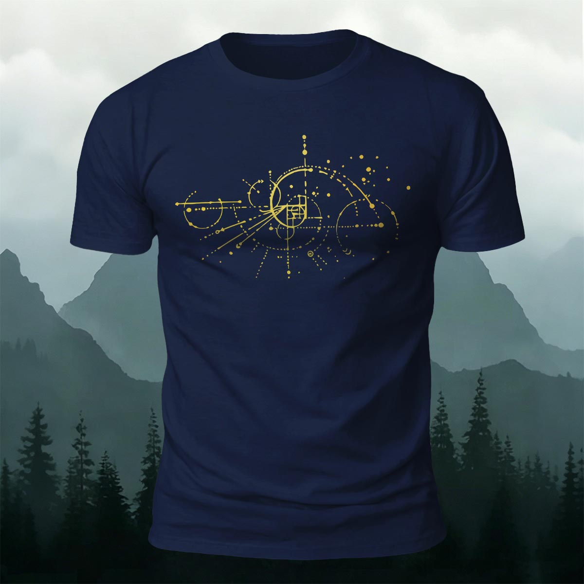 Celestial Orbit Sacred Geometry Premium Cotton T-Shirt