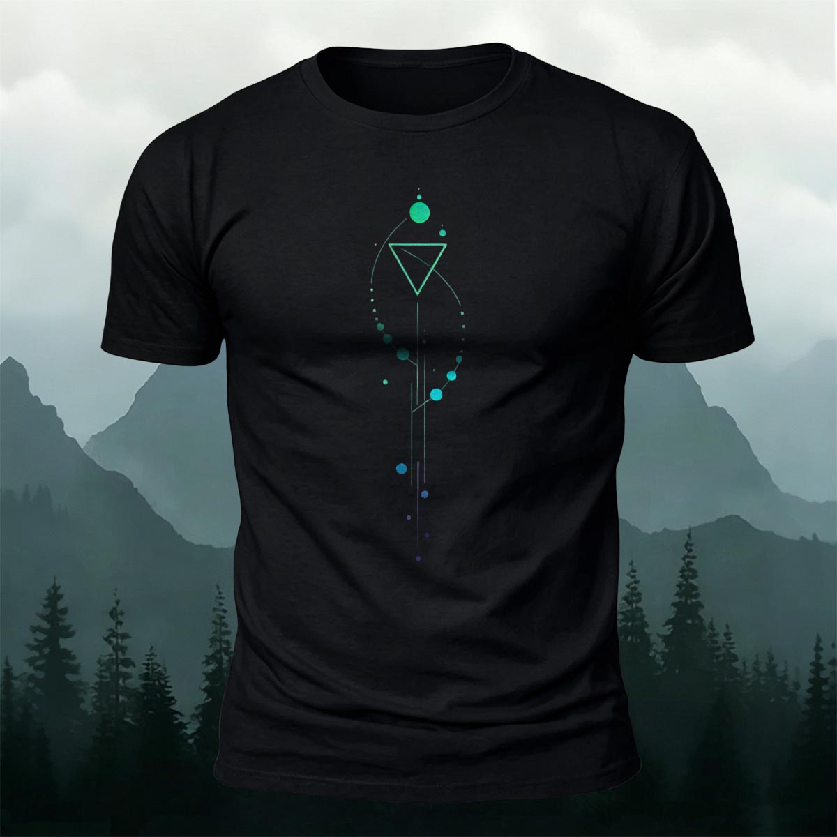 抽象的な天体の軌道グラフィック ソフトな肌触りのTシャツ