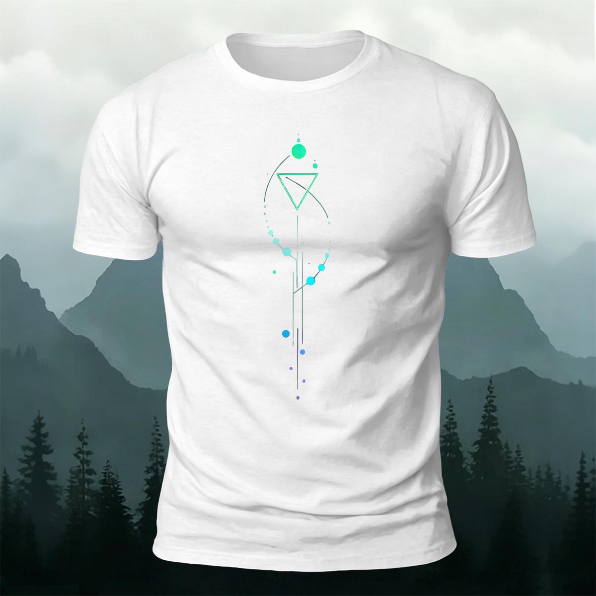 抽象的な天体の軌道グラフィック ソフトな肌触りのTシャツ