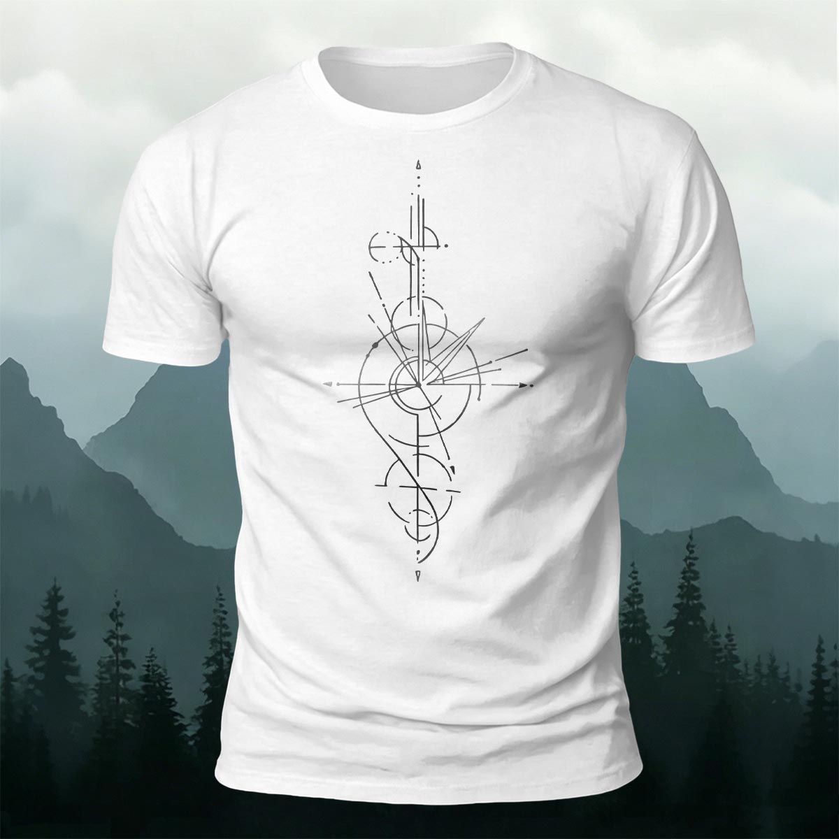 Modern Navigation Line Art Premium Cotton Tee