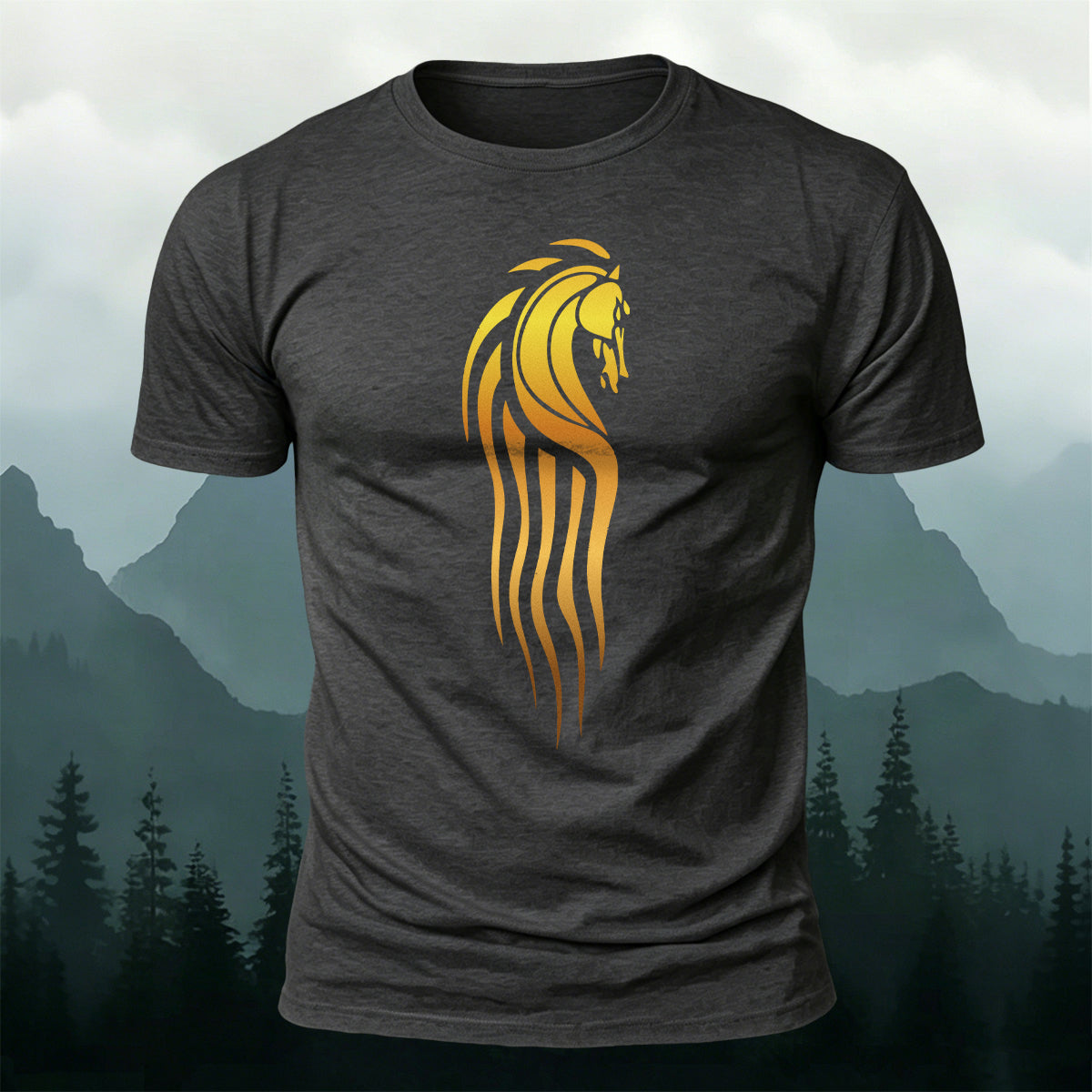 Minimalist Equine Aesthetic Premium Cotton Casual Tee