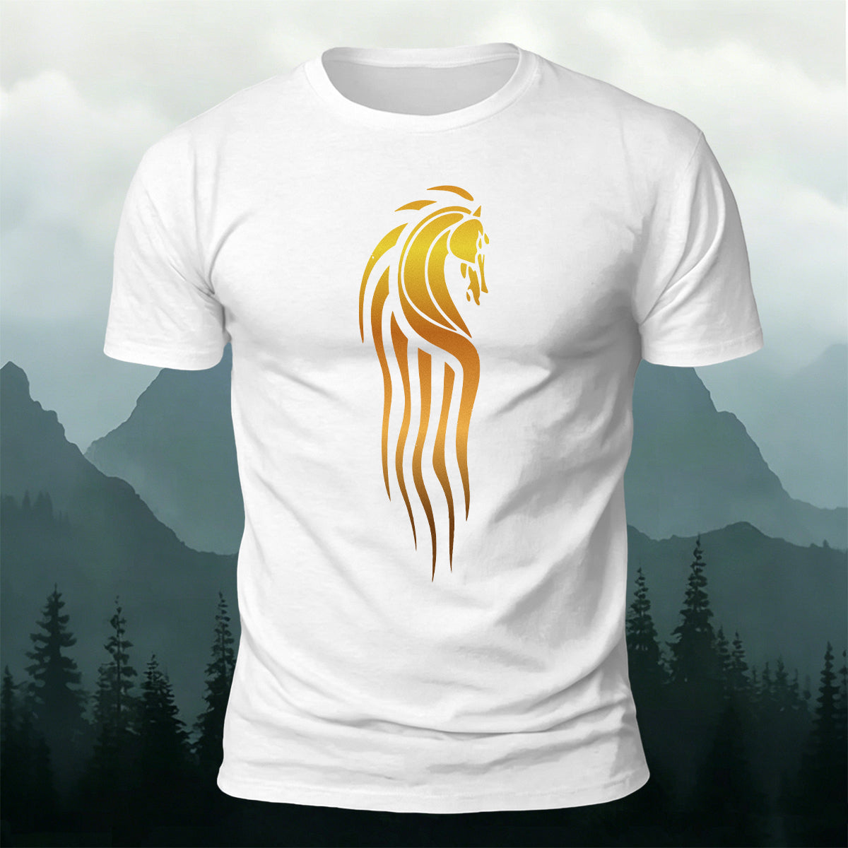 Minimalist Equine Aesthetic Premium Cotton Casual Tee