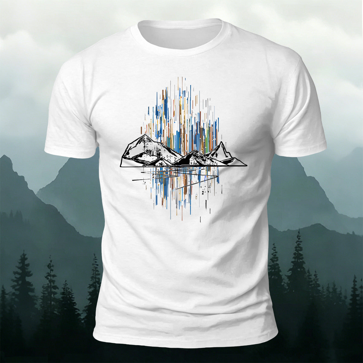 Soundwave Mountain Line Minimal Premium Cotton Tee