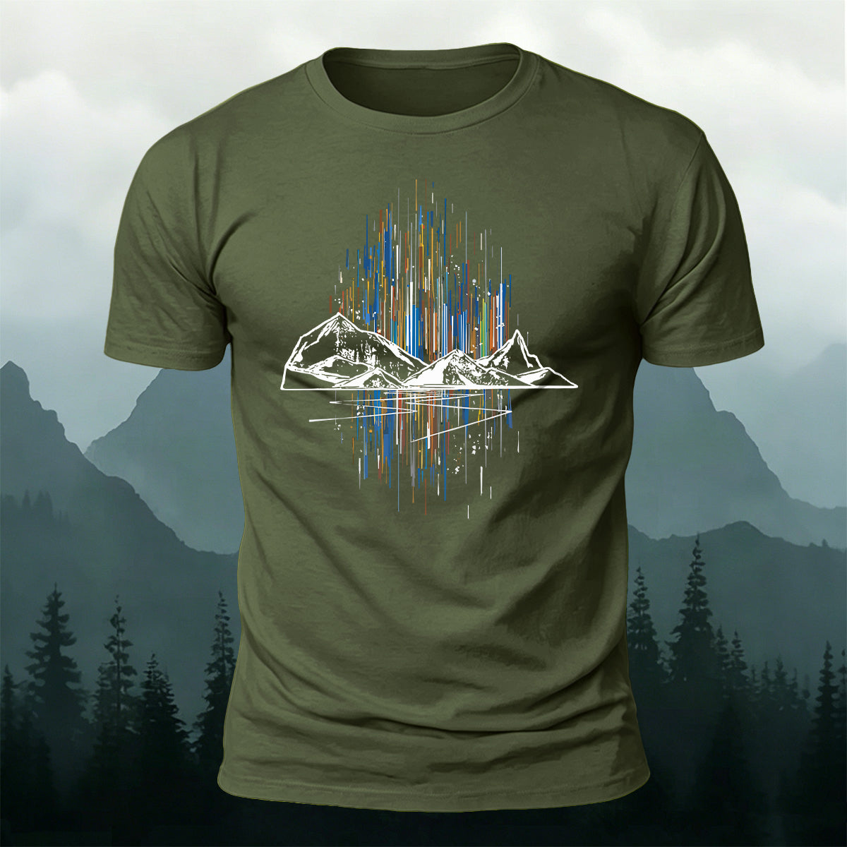 Soundwave Mountain Line Minimal Premium Cotton Tee