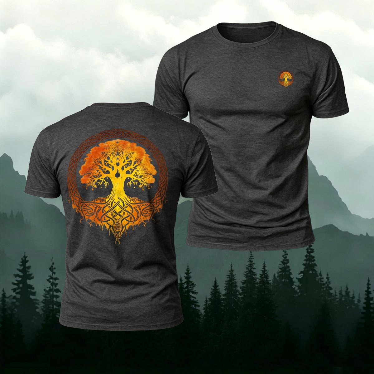 Celtic Tree of Life Nature Premium Cotton T-Shirt