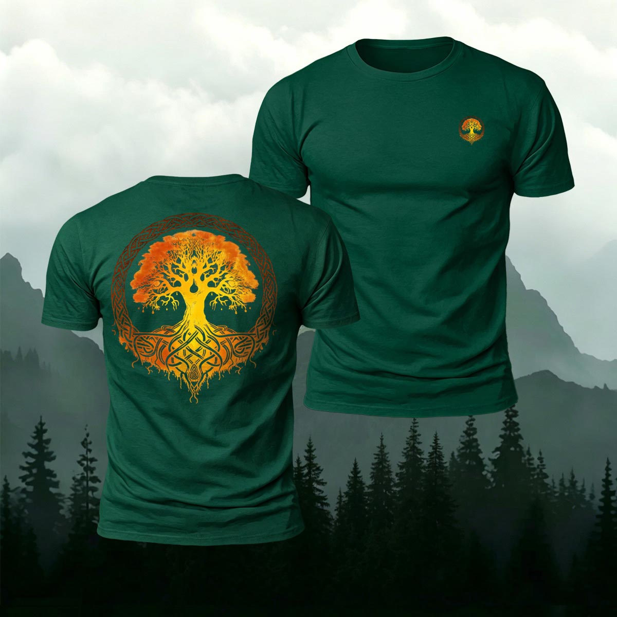 Celtic Tree of Life Nature Premium Cotton T-Shirt