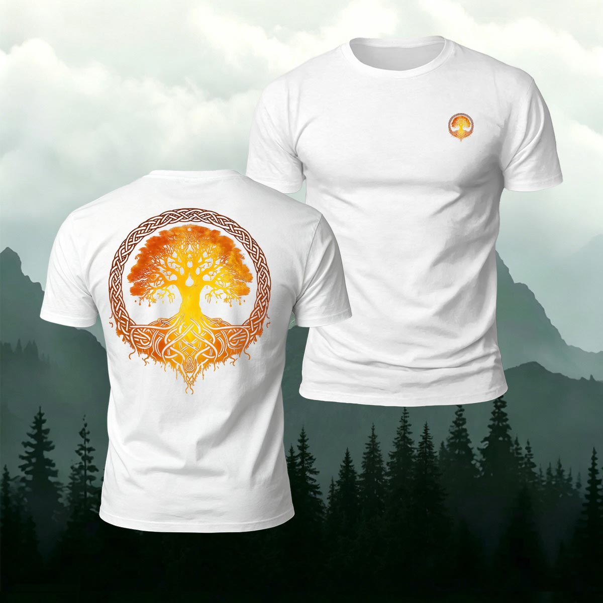 Celtic Tree of Life Nature Premium Cotton T-Shirt