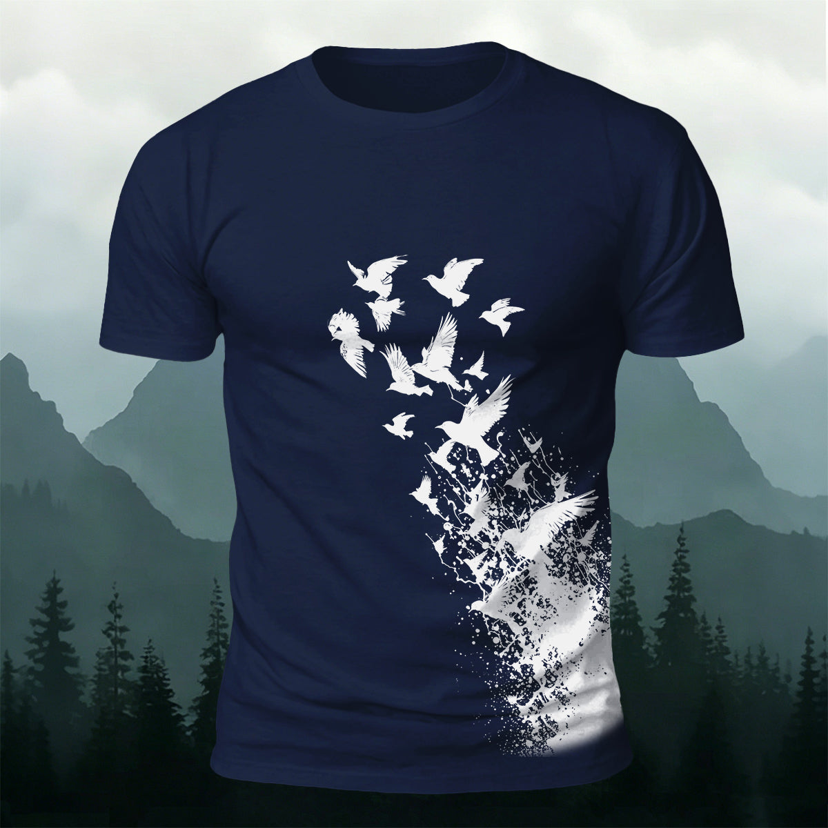 Flying Birds Wildlife Graphic Premium Cotton T-Shirt