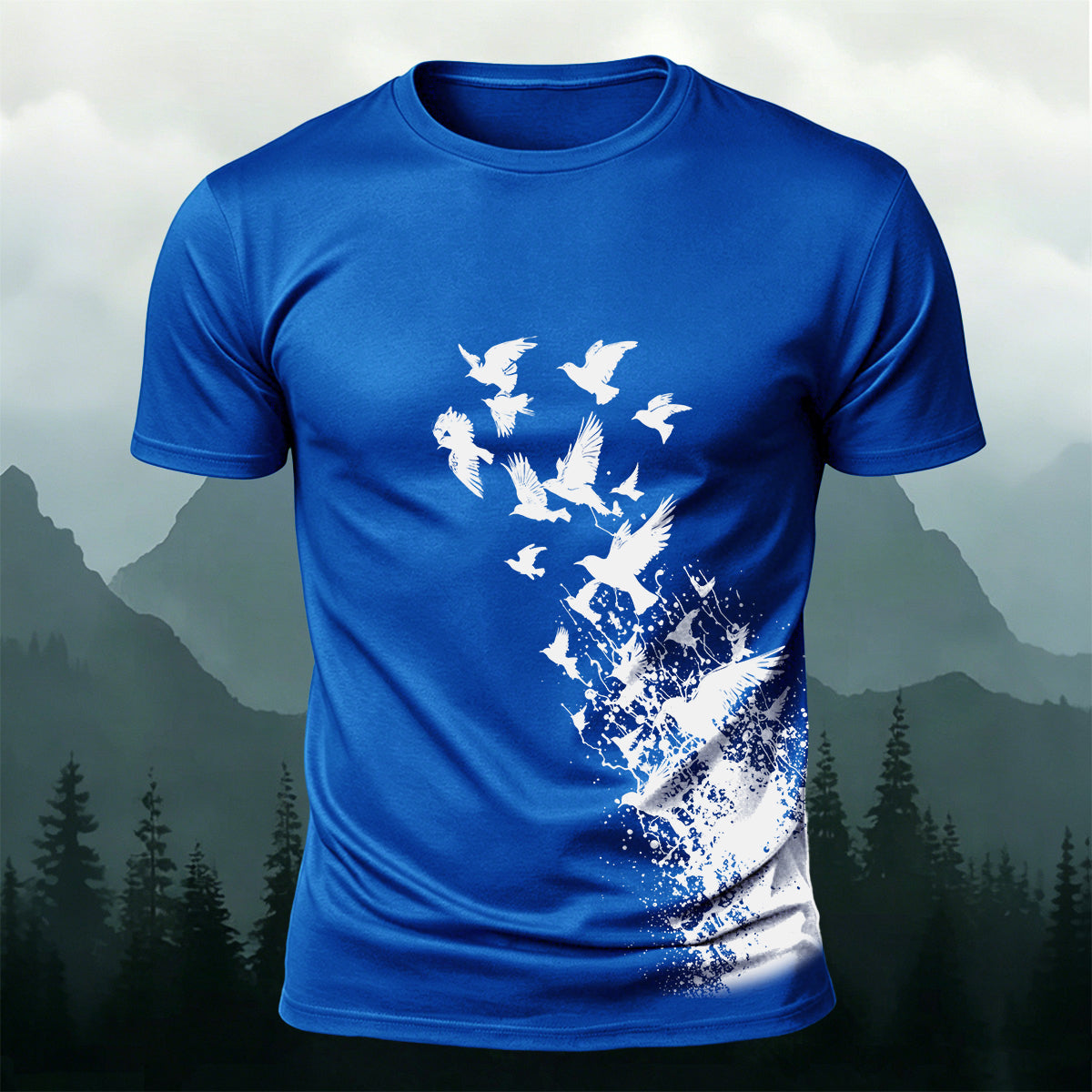 Flying Birds Wildlife Graphic Premium Cotton T-Shirt