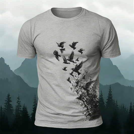 飛翔する鳥類 野生動物グラフィック プレミアムコットンTシャツ
