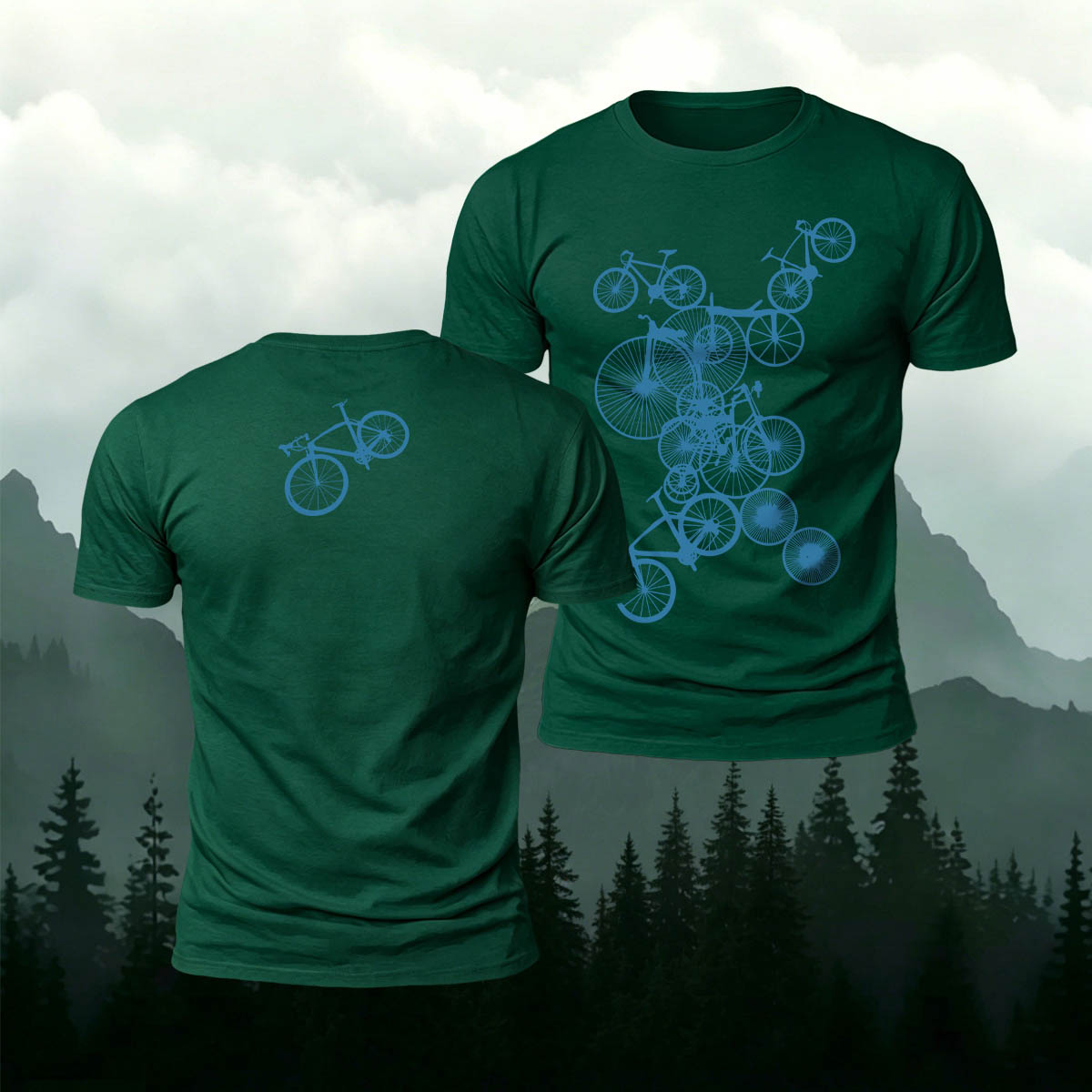 Cycling Lover Bicycle Silhouette Premium Cotton Tee