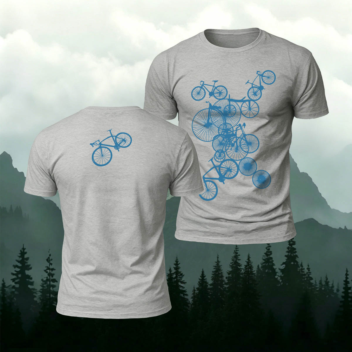 Cycling Lover Bicycle Silhouette Premium Cotton Tee
