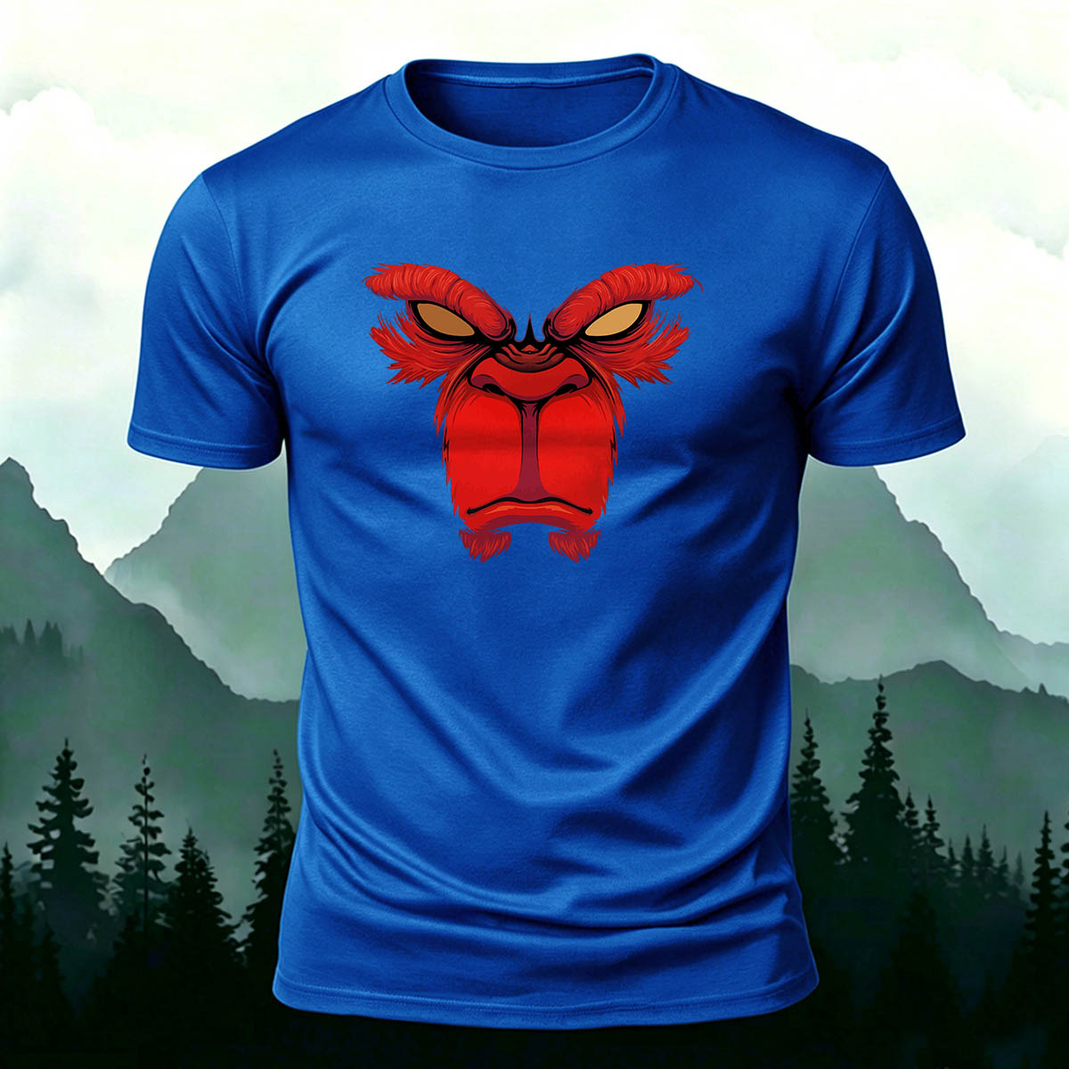 Angry Orangutan Face Casual Premium Cotton T-Shirt