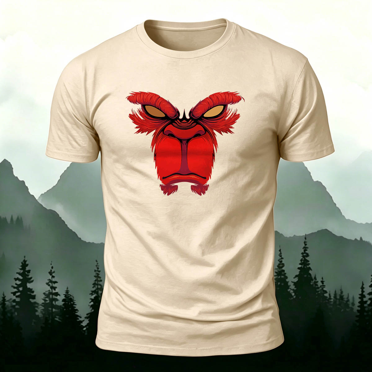Angry Orangutan Face Casual Premium Cotton T-Shirt