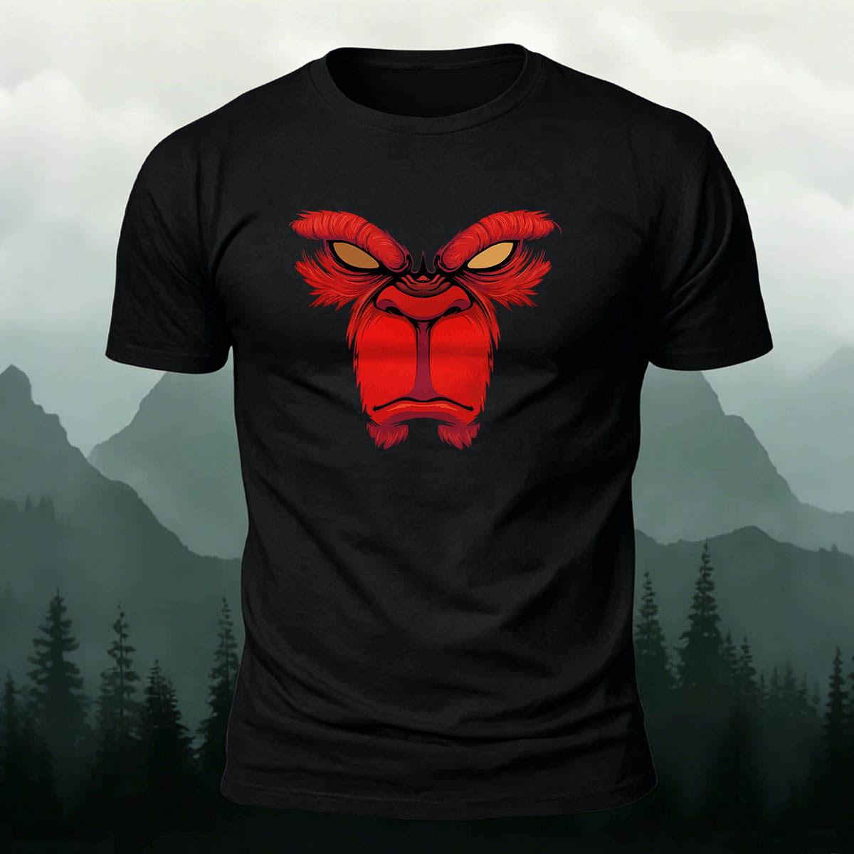 Angry Orangutan Face Casual Premium Cotton T-Shirt