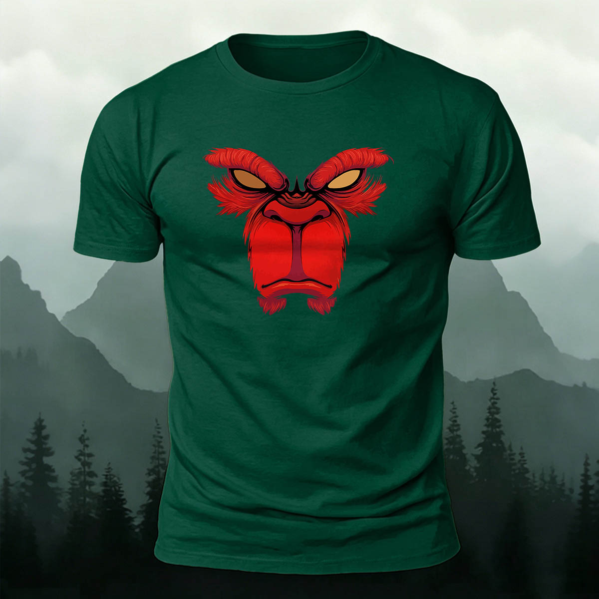 Angry Orangutan Face Casual Premium Cotton T-Shirt