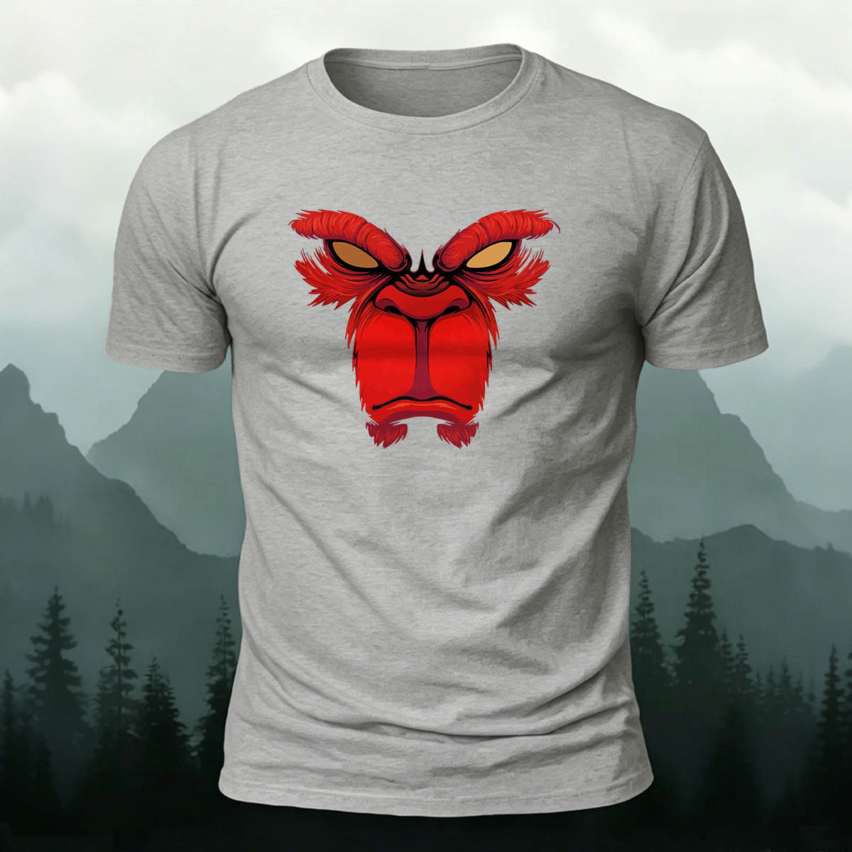 Angry Orangutan Face Casual Premium Cotton T-Shirt