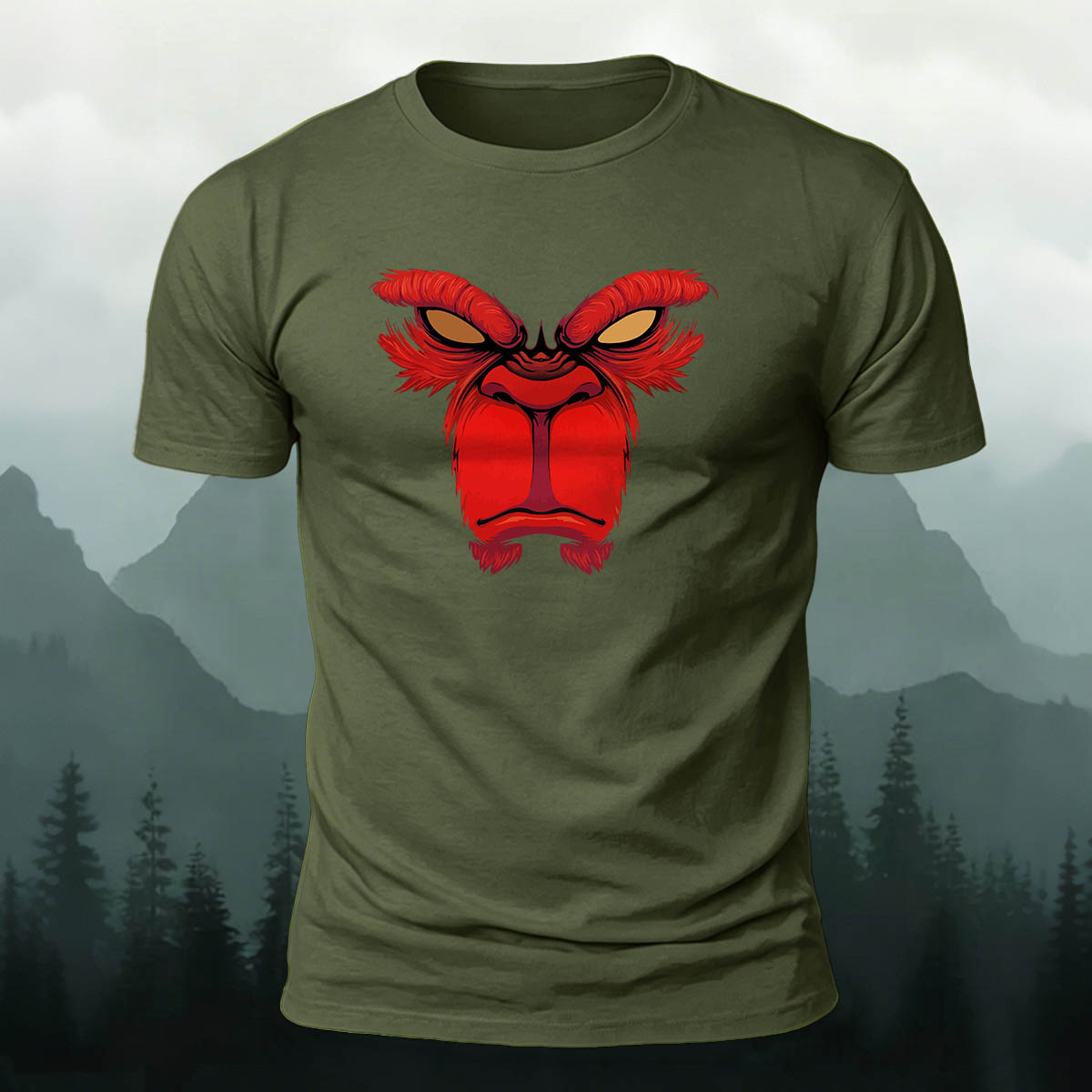 Angry Orangutan Face Casual Premium Cotton T-Shirt