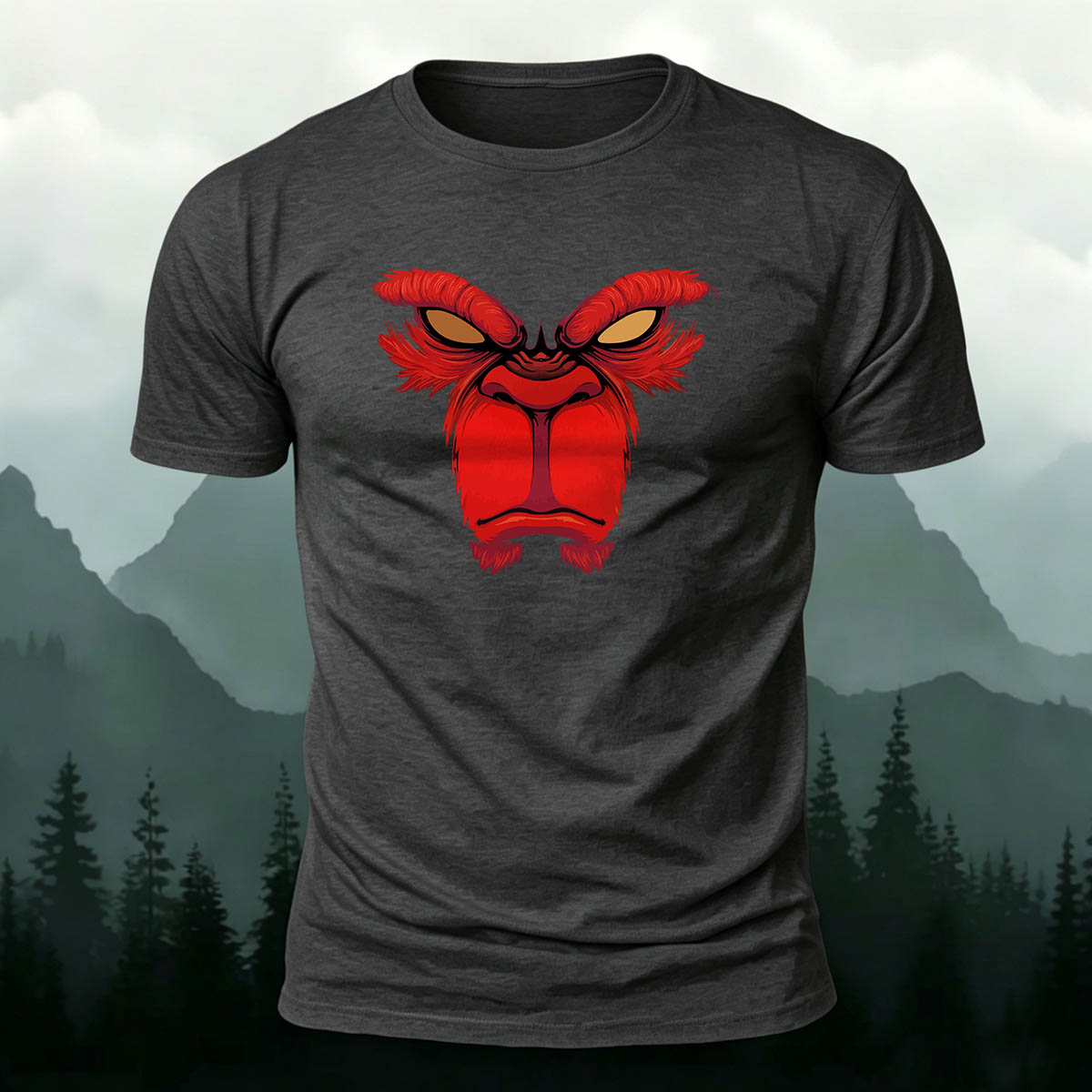 Angry Orangutan Face Casual Premium Cotton T-Shirt