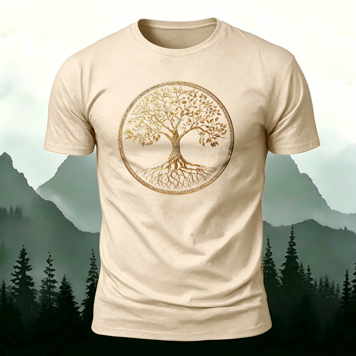 Celtic Tree Of Life Casual Premium Cotton T-Shirt