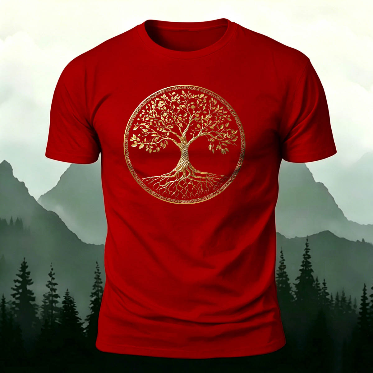 Celtic Tree Of Life Casual Premium Cotton T-Shirt