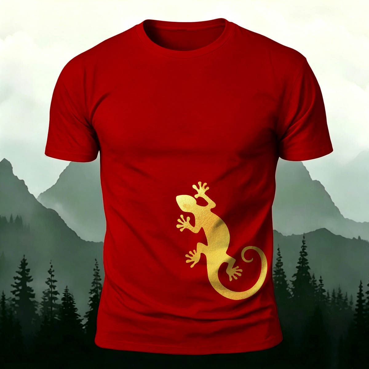 Minimalist Gecko Nature Print Skin-Friendly Tee