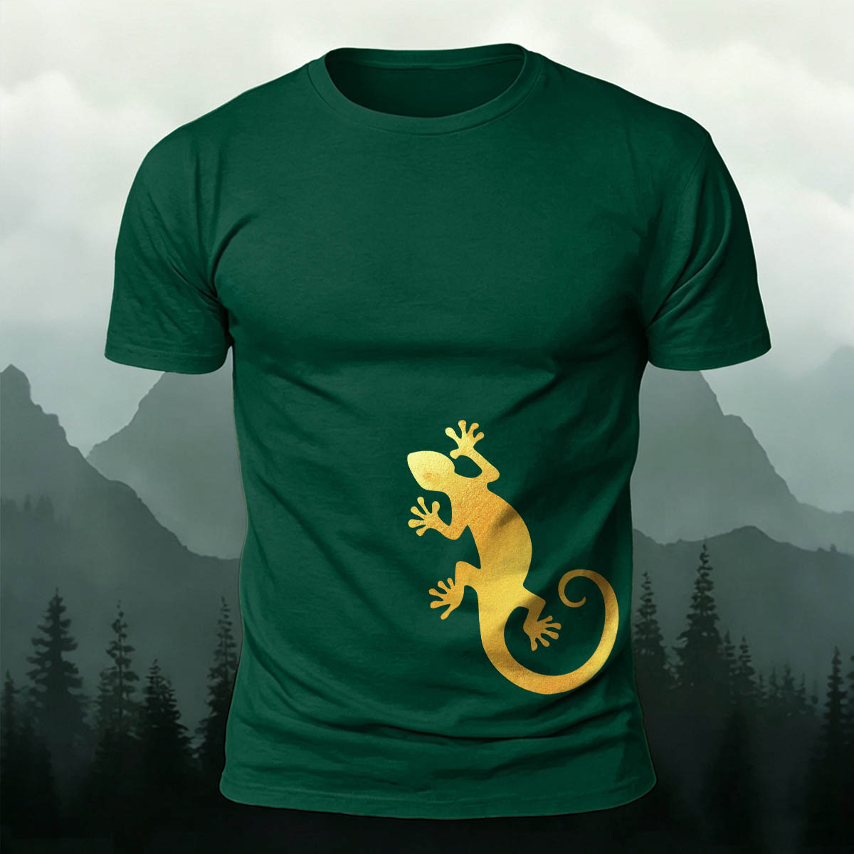 Minimalist Gecko Nature Print Skin-Friendly Tee