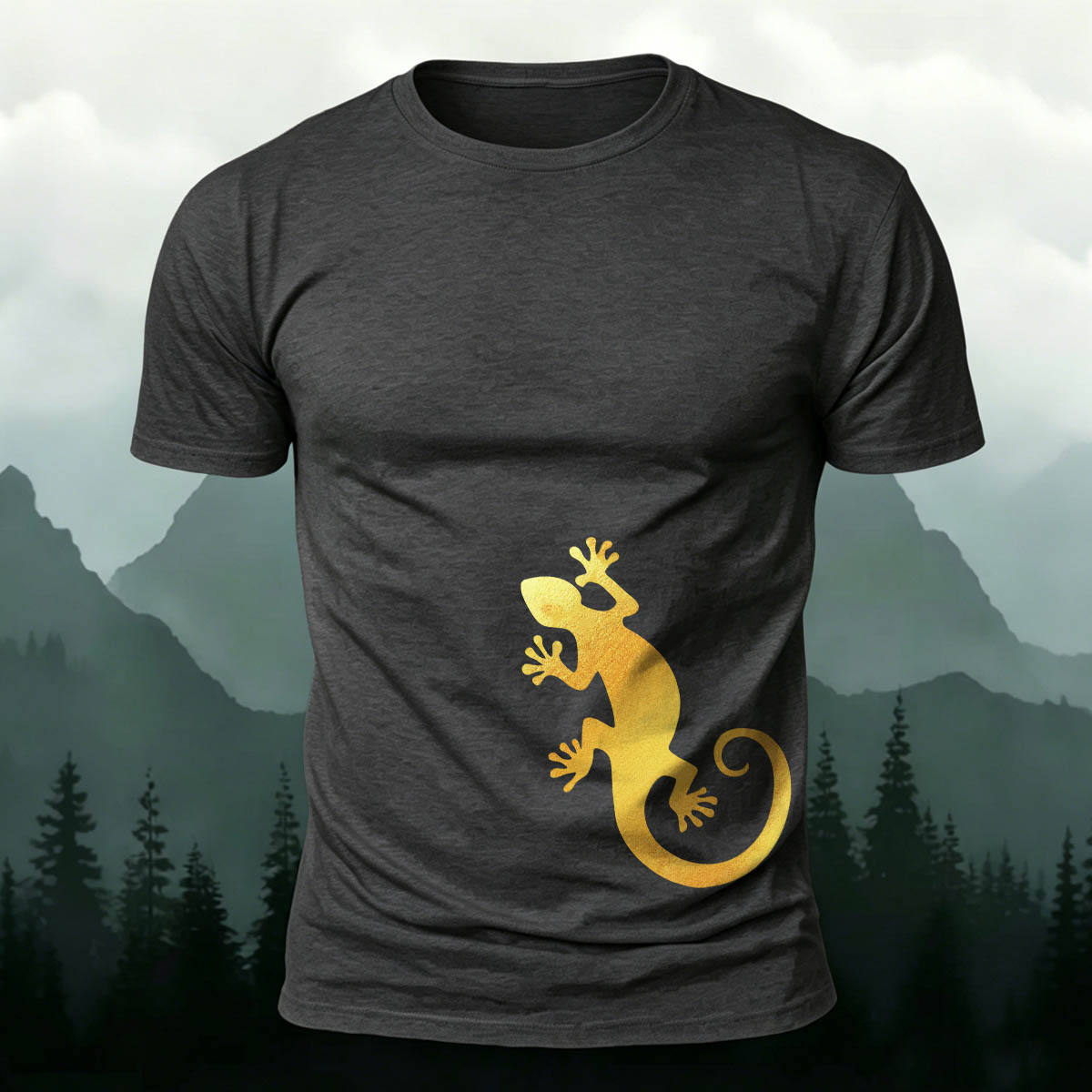 Minimalist Gecko Nature Print Skin-Friendly Tee