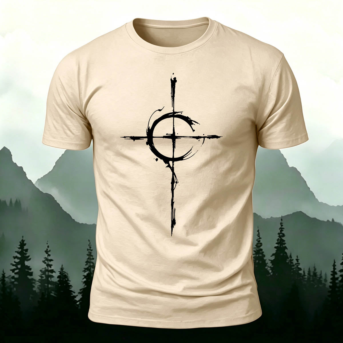 Zen Enso Cross Compass Casual Skin-Friendly Tee