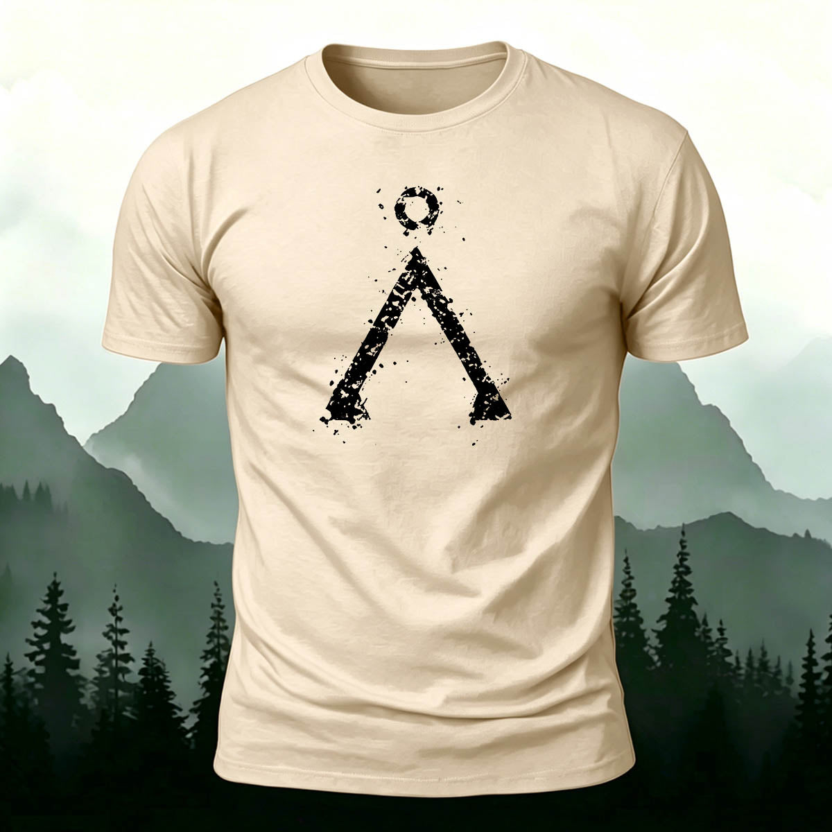 Ancient Rune Symbol Outdoor Casual Premium Cotton Tee