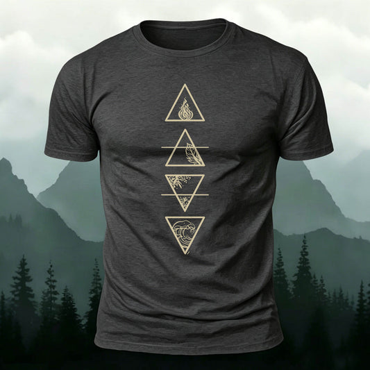 四元素トライアングルマーク プレミアムコットンTシャツ