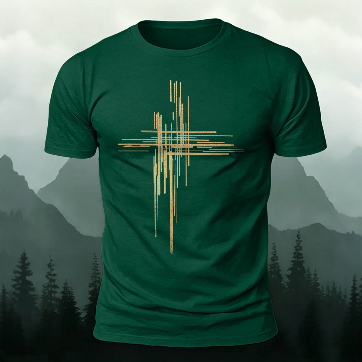 Modern Minimalist Cross Casual Premium Cotton Tee