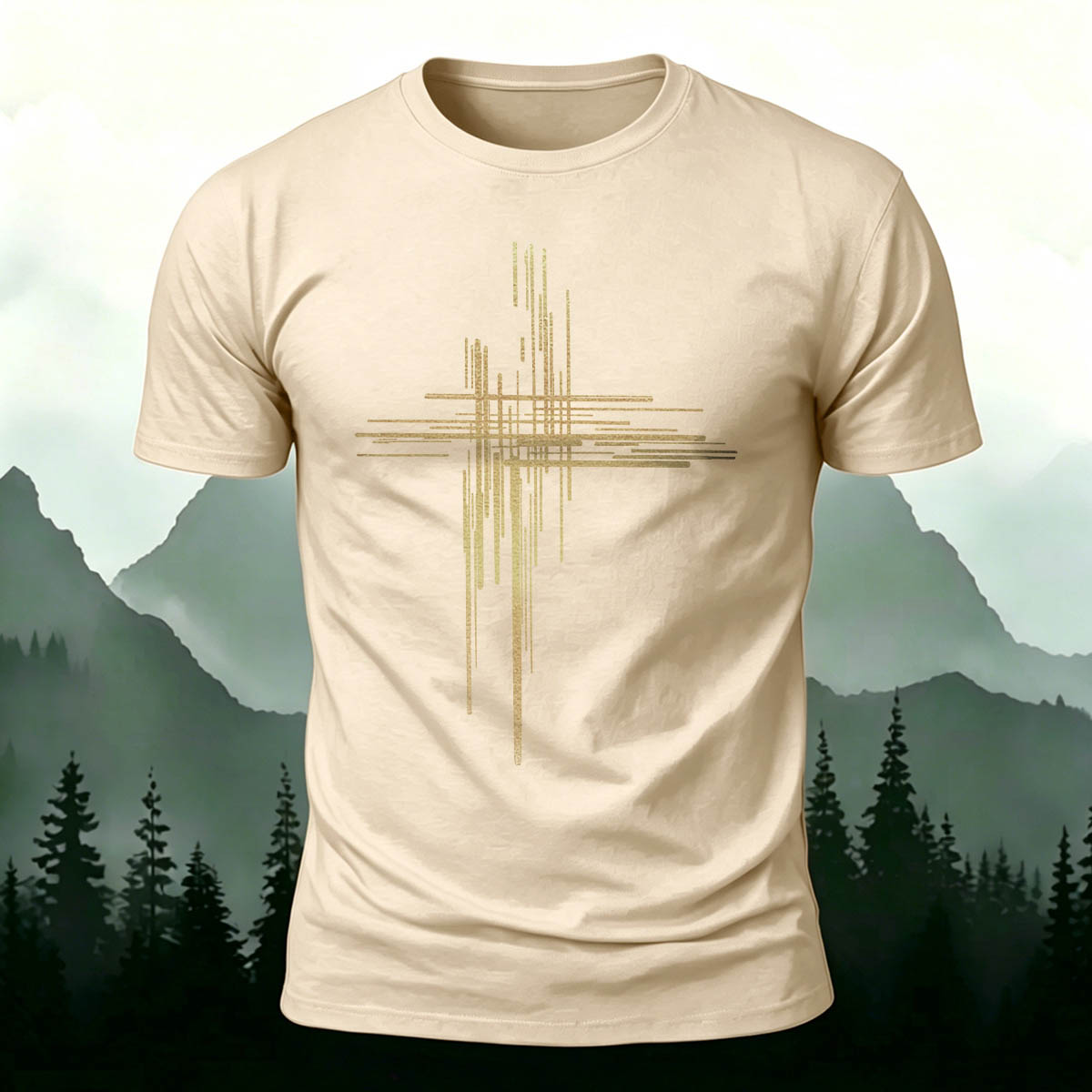 Modern Minimalist Cross Casual Premium Cotton Tee