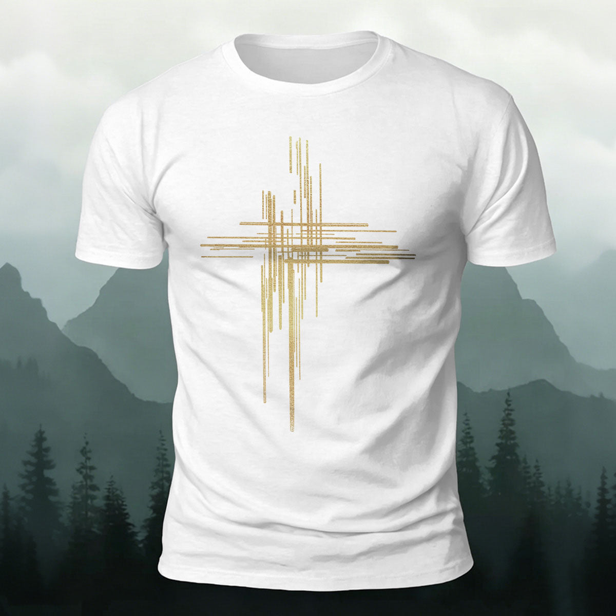 Modern Minimalist Cross Casual Premium Cotton Tee