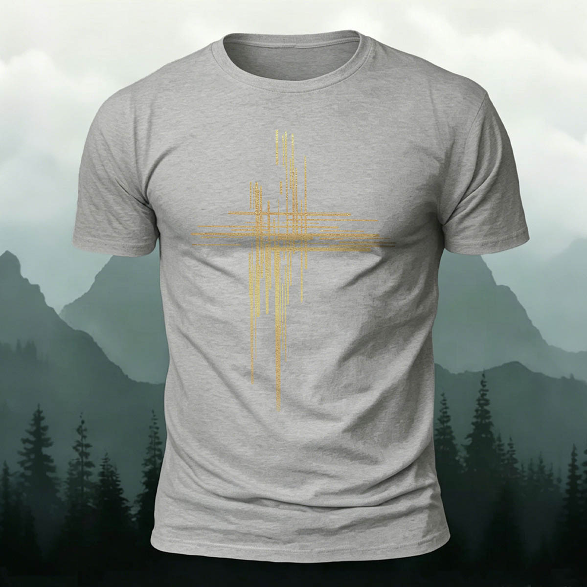 Modern Minimalist Cross Casual Premium Cotton Tee
