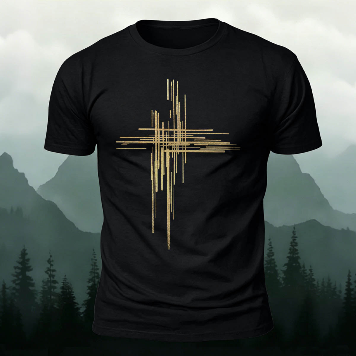 Modern Minimalist Cross Casual Premium Cotton Tee